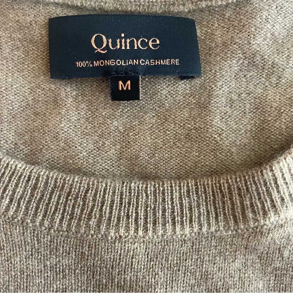 Quince 100% Mongolian Cashmere Crewneck Sweater in Camel Size Medium - Picture 4 of 8